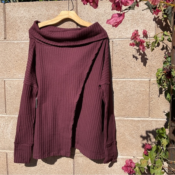 NWT Free People Juicy Long Sleeve Thermal Top Oversized Extra Small OB1581267 - Picture 3 of 9